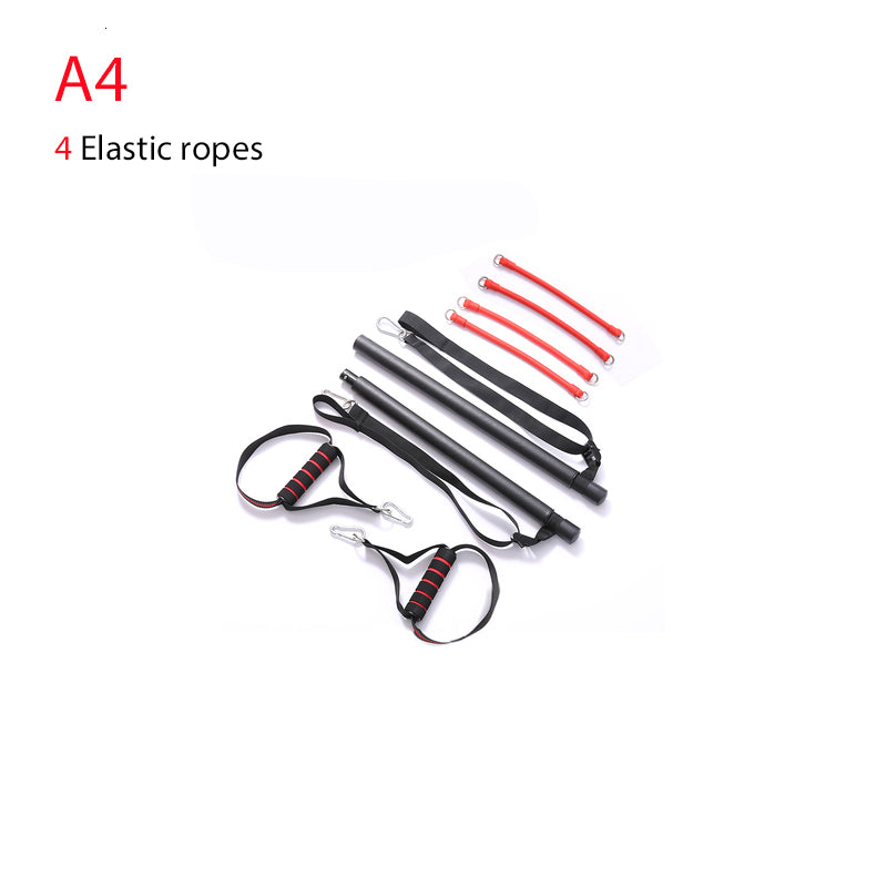 Resistance Bands" Body Workout Trainer Bar with Resistance Bands Rubber Buckles