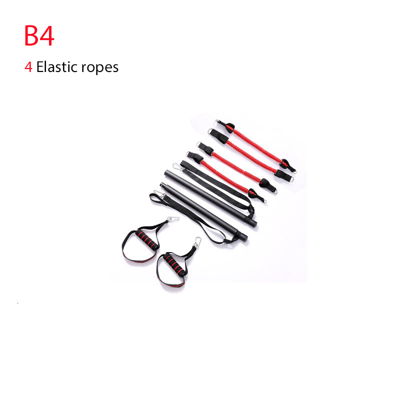 Resistance Bands" Body Workout Trainer Bar with Resistance Bands Rubber Buckles