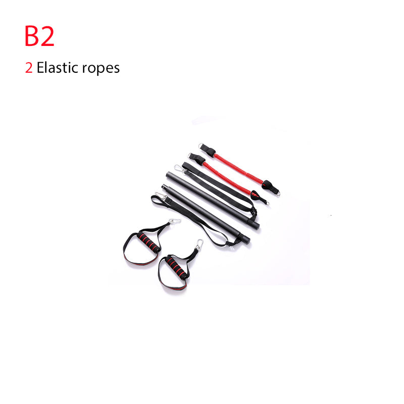 Resistance Bands" Body Workout Trainer Bar with Resistance Bands Rubber Buckles
