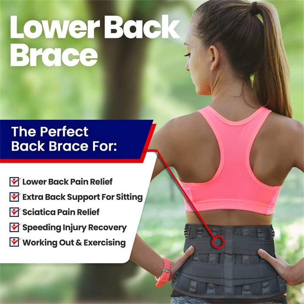 Tcare Sports Back Braces for Lower Back Pain Relief with 6 Stays,Breathable Back Support for Work, Anti-skid Lumbar Support Belt