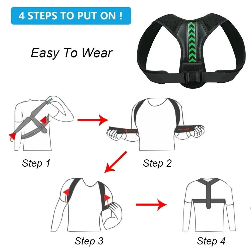 Back Posture Correction Belt Hunchback Corrector Adult Men Women Sitting Posture Correction Belt Shoulder Straight Back Brace
