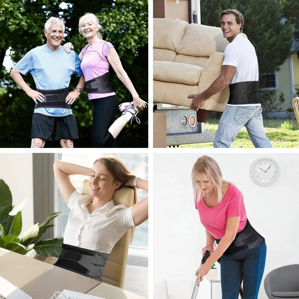 Tcare Sports Back Braces for Lower Back Pain Relief with 6 Stays,Breathable Back Support for Work, Anti-skid Lumbar Support Belt