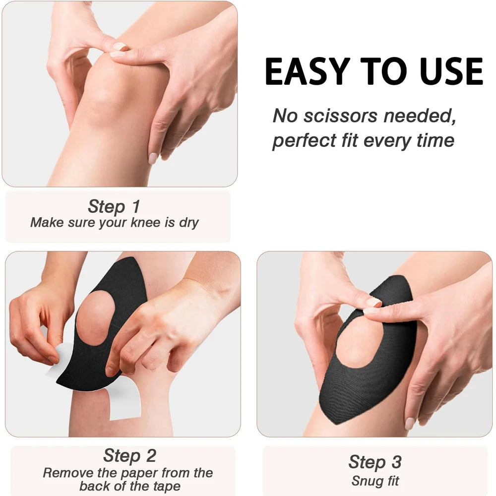 10pcs Kinesiology Tape for Knees,Kinesiology Tape for Knee,Elastic Athletic Tape for Knee Support,Breathable & Latex Free Tape
