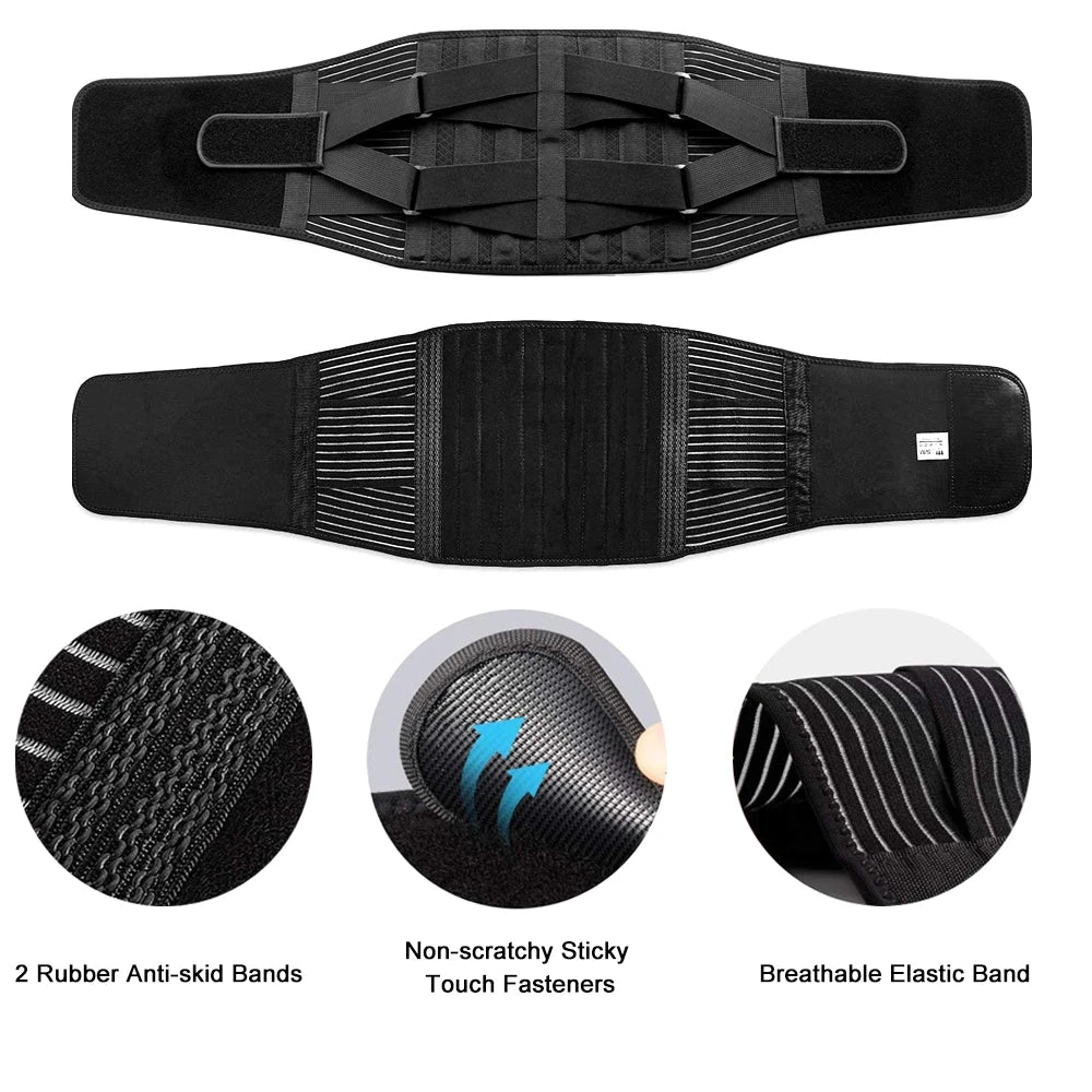 Tcare Sports Back Braces for Lower Back Pain Relief with 6 Stays,Breathable Back Support for Work, Anti-skid Lumbar Support Belt