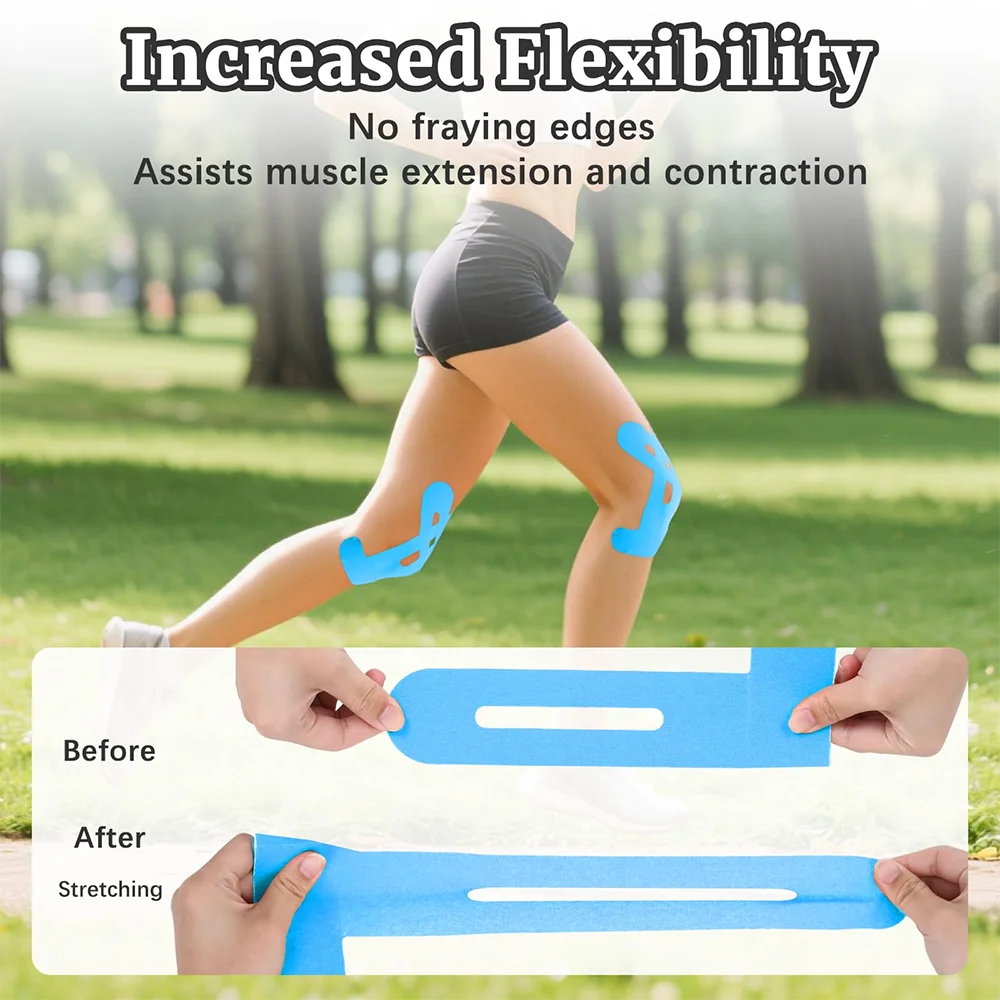 10PCS Kinesiology Tape for Knees,Waterproof & Elastic,Breathable Knee Tape,Athletic Tape Provide Support & Stability for Running