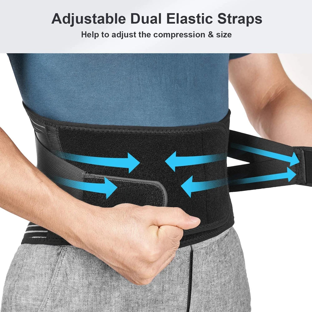 Tcare Sports Back Braces for Lower Back Pain Relief with 6 Stays,Breathable Back Support for Work, Anti-skid Lumbar Support Belt